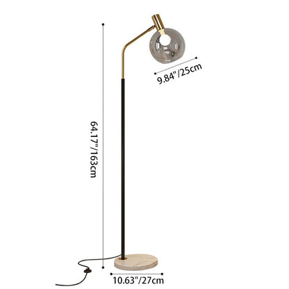 GlasLumo | Nordic Floor Lamp with Adjustable Glass Head