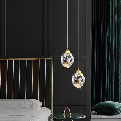LumiJewel | Luxury Diamond Cube Crystal Iron LED Pendant Light for Bedroom