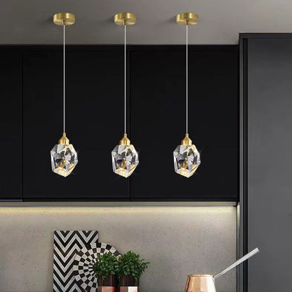 LumiJewel | Luxury Diamond Cube Crystal Iron LED Pendant Light for Bedroom