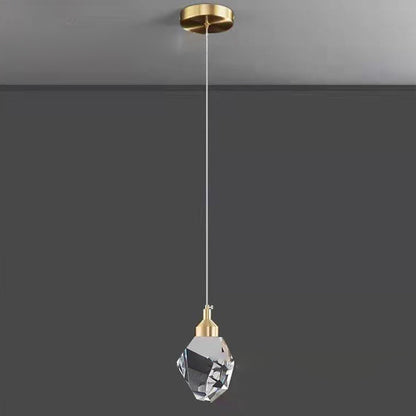 LumiJewel | Luxury Diamond Cube Crystal Iron LED Pendant Light for Bedroom