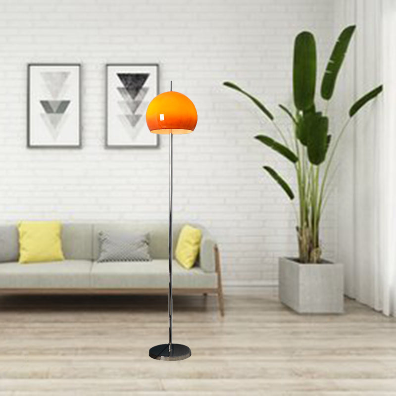 ModiTwin | Modern Mid-Century Mushroom Round Iron Acrylic 2-Light Floor Lamp for Living Room