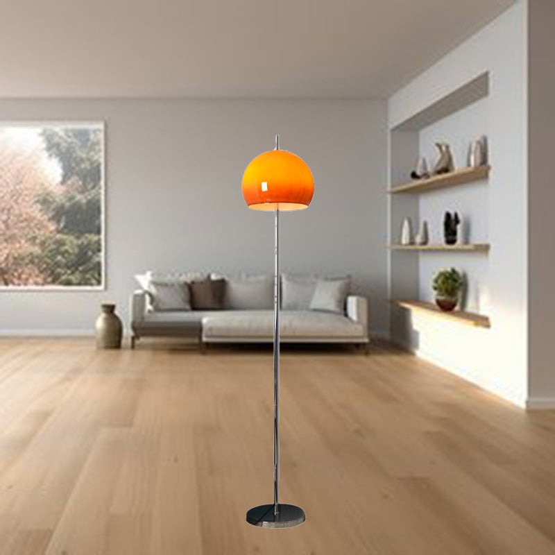 ModiTwin | Modern Mid-Century Mushroom Round Iron Acrylic 2-Light Floor Lamp for Living Room