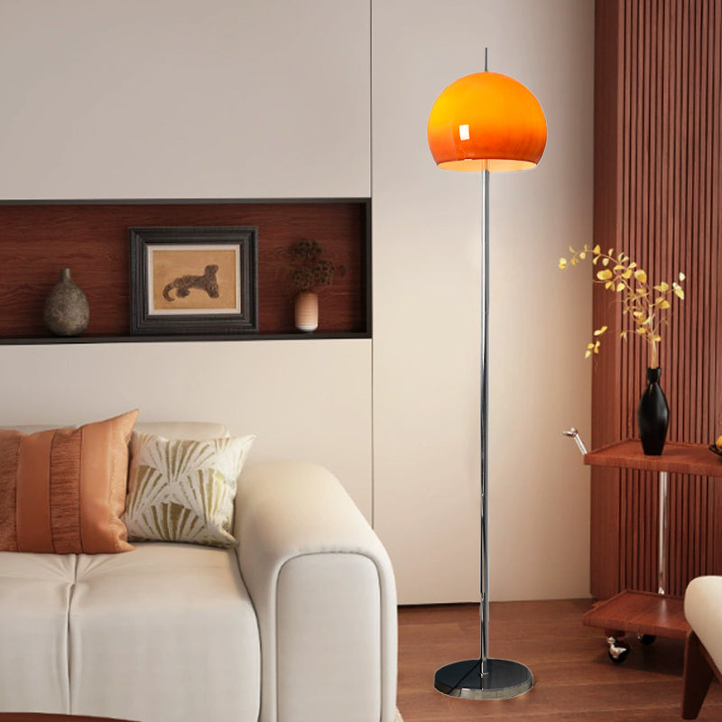 ModiTwin | Modern Mid-Century Mushroom Round Iron Acrylic 2-Light Floor Lamp for Living Room