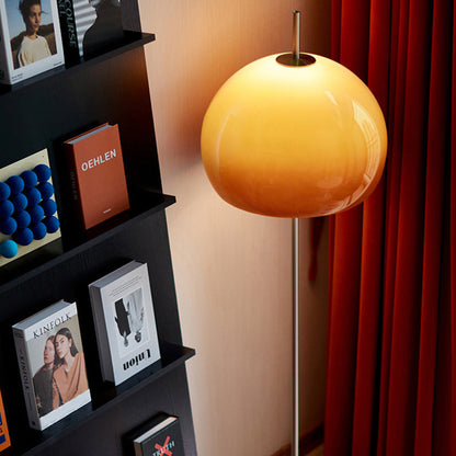 ModiTwin | Modern Mid-Century Mushroom Round Iron Acrylic 2-Light Floor Lamp for Living Room