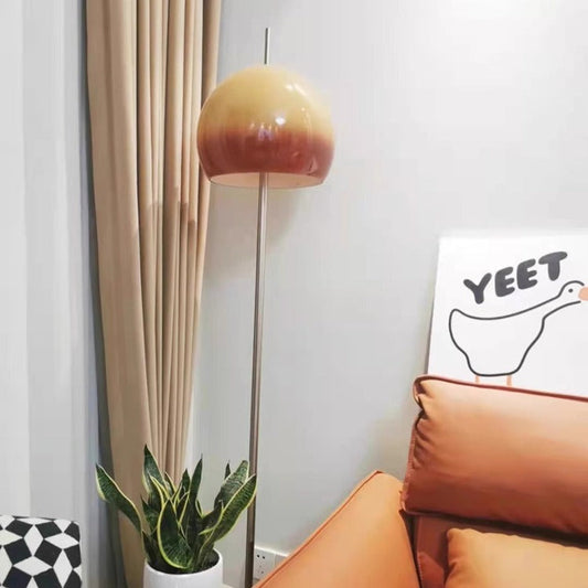 ModiTwin | Modern Mid-Century Mushroom Round Iron Acrylic 2-Light Floor Lamp for Living Room