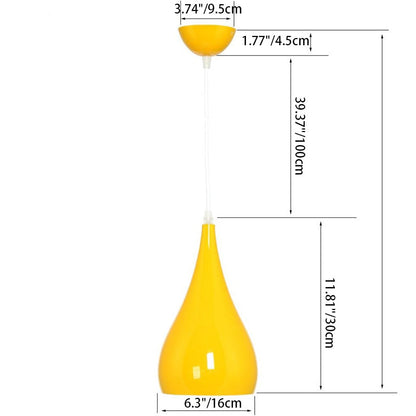 LumoNord | Nordic Iron Wood Aluminium Pumpkin Water Drop 1-Light Pendant Lamp for Dining Room