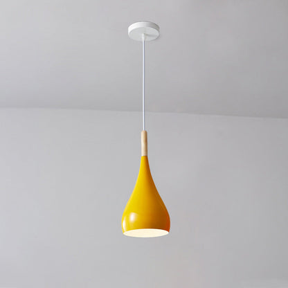 LumoNord | Nordic Iron Wood Aluminium Pumpkin Water Drop 1-Light Pendant Lamp for Dining Room
