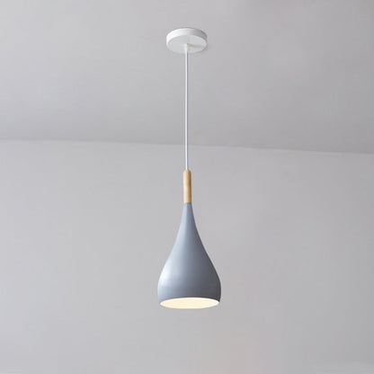 LumoNord | Nordic Iron Wood Aluminium Pumpkin Water Drop 1-Light Pendant Lamp for Dining Room