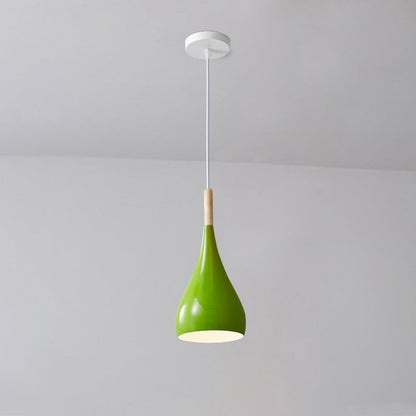 LumoNord | Nordic Iron Wood Aluminium Pumpkin Water Drop 1-Light Pendant Lamp for Dining Room