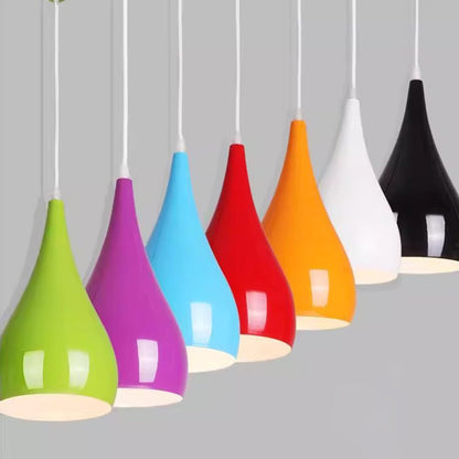 LumoNord | Nordic Iron Wood Aluminium Pumpkin Water Drop 1-Light Pendant Lamp for Dining Room