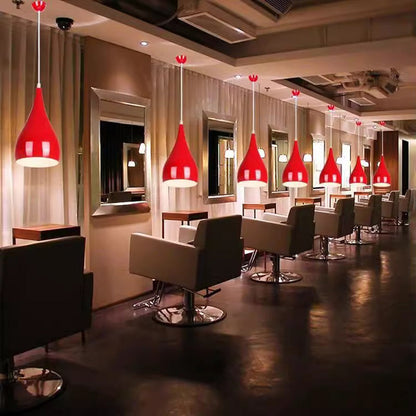 LumoNord | Nordic Iron Wood Aluminium Pumpkin Water Drop 1-Light Pendant Lamp for Dining Room