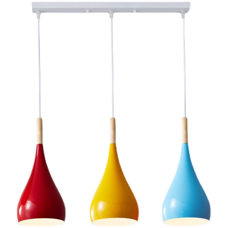 LumoNord | Nordic Iron Wood Aluminium Pumpkin Water Drop 1-Light Pendant Lamp for Dining Room