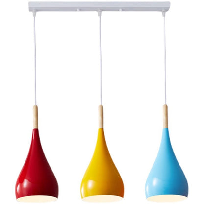 LumoNord | Nordic Iron Wood Aluminium Pumpkin Water Drop 1-Light Pendant Lamp for Dining Room