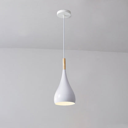 LumoNord | Nordic Iron Wood Aluminium Pumpkin Water Drop 1-Light Pendant Lamp for Dining Room