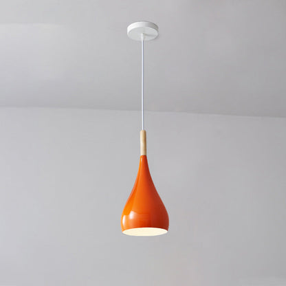 LumoNord | Nordic Iron Wood Aluminium Pumpkin Water Drop 1-Light Pendant Lamp for Dining Room