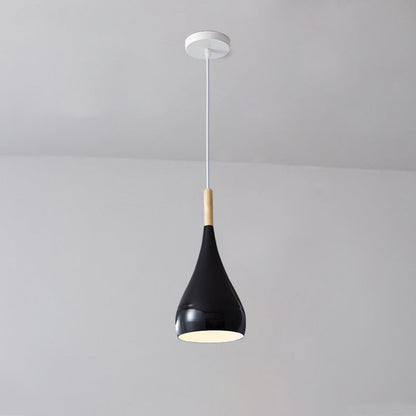 LumoNord | Nordic Iron Wood Aluminium Pumpkin Water Drop 1-Light Pendant Lamp for Dining Room