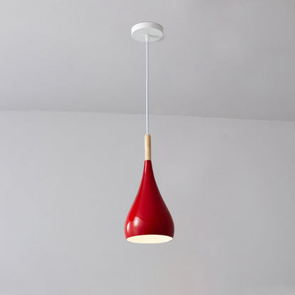 LumoNord | Nordic Iron Wood Aluminium Pumpkin Water Drop 1-Light Pendant Lamp for Dining Room