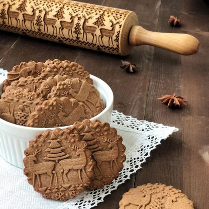BakeJoy | Rolling Pin with 3D Christmas Patterns1