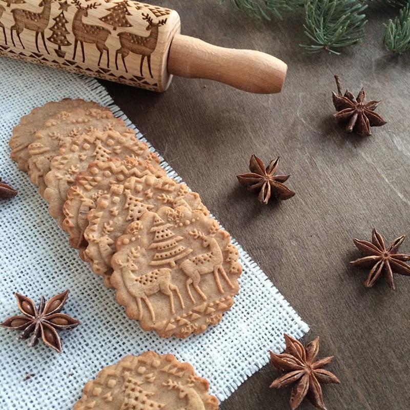 BakeJoy | Rolling Pin with 3D Christmas Patterns3