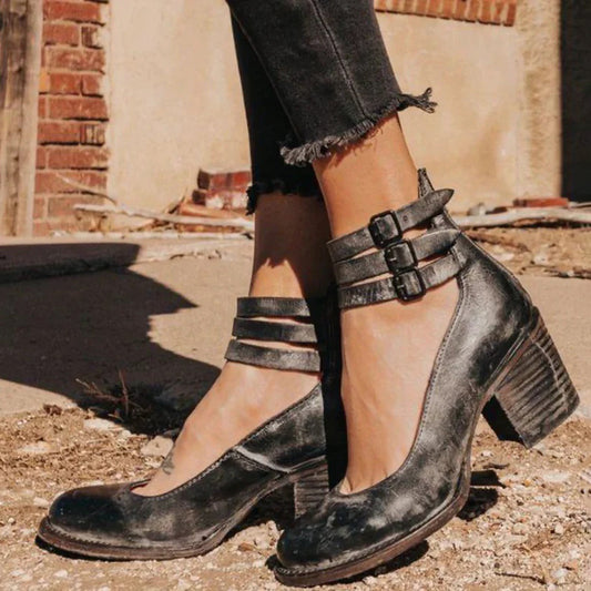 Sina | Elegant Vintage-Style Heeled Sandals