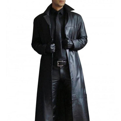 Variant image for Elegant Leather Long Winter Coat Women - Stylish, Cozy Outerwear-1