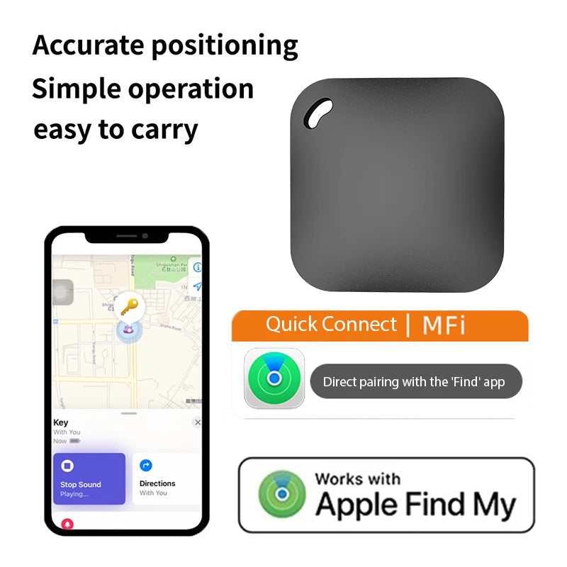 Bluetooth Tracker mit Alarm – GPS Tracker für Schlüssel und Haustiere, Kompakt und Tragbar, Unterstützt Apple Netzwerk 0
