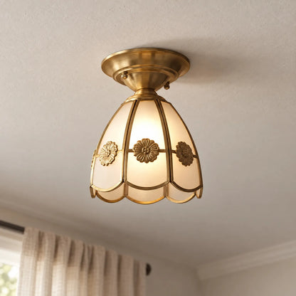 Brassia - Scalloped Semi-Flush Ceiling Light