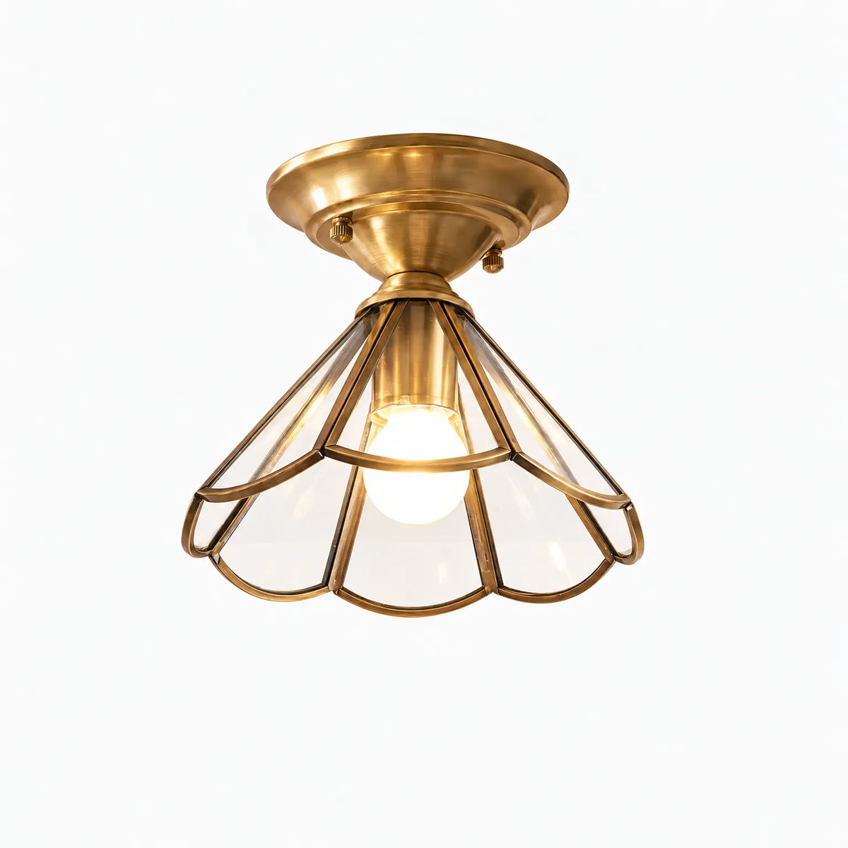 Brassia - Scalloped Semi-Flush Ceiling Light