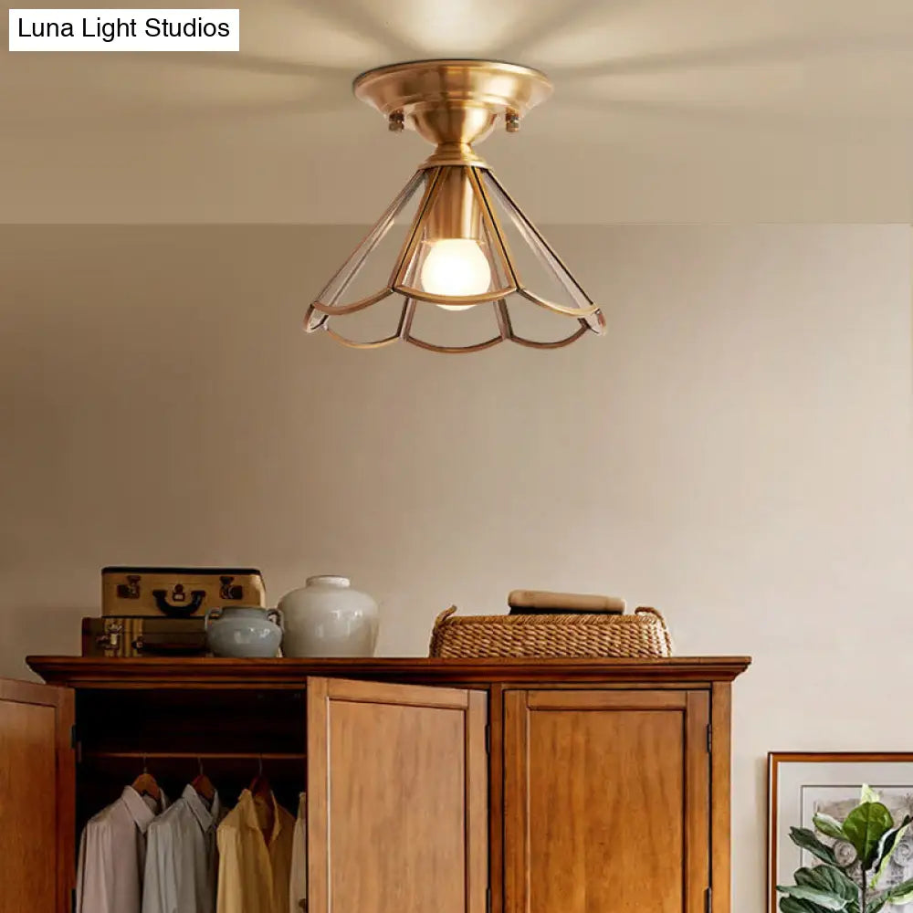 Brassia - Scalloped Semi-Flush Ceiling Light