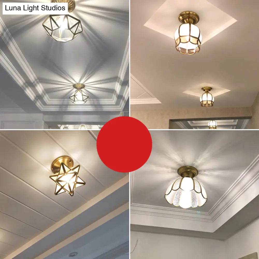Brassia - Scalloped Semi-Flush Ceiling Light