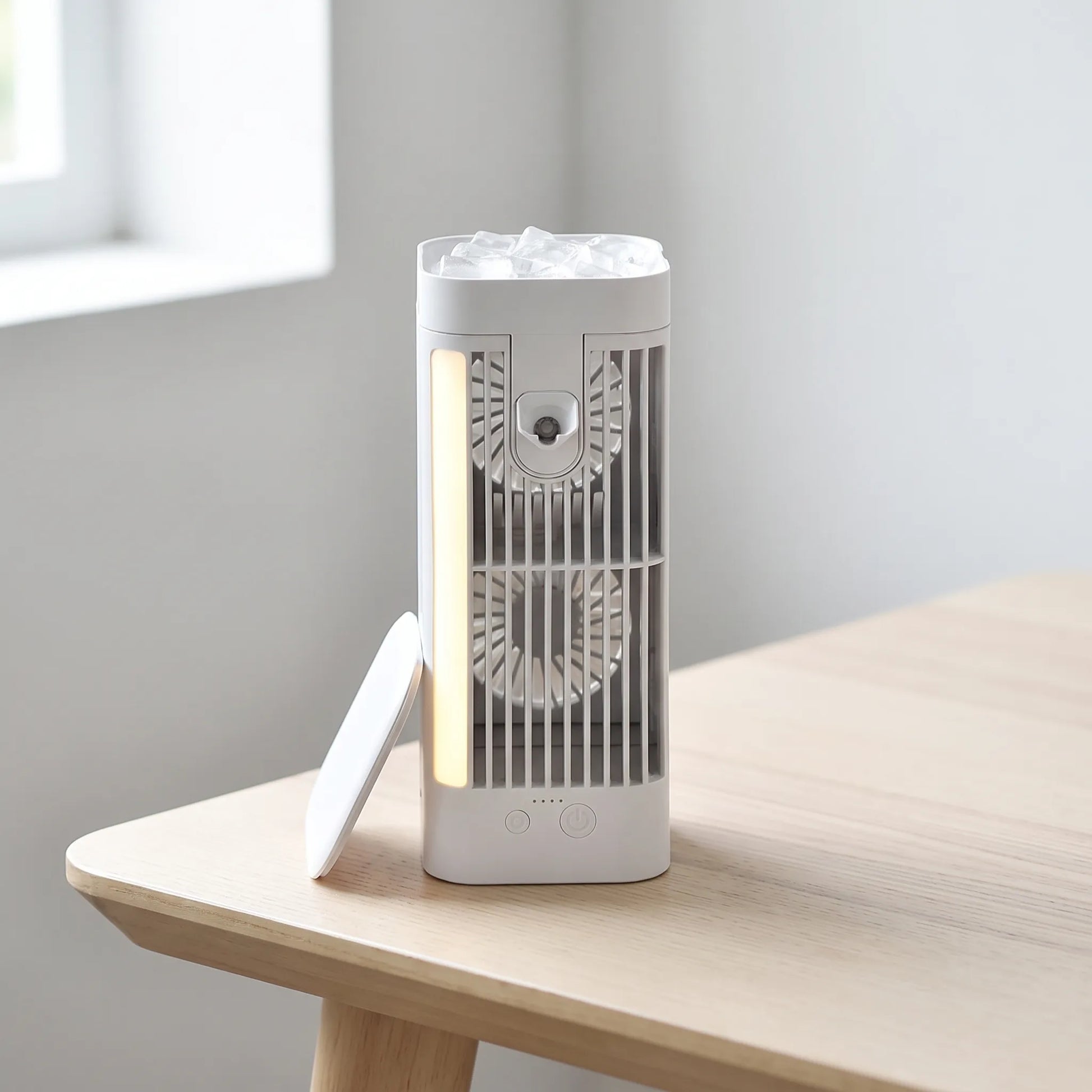 Breezov - Compact Vertical Desk Misting Fan