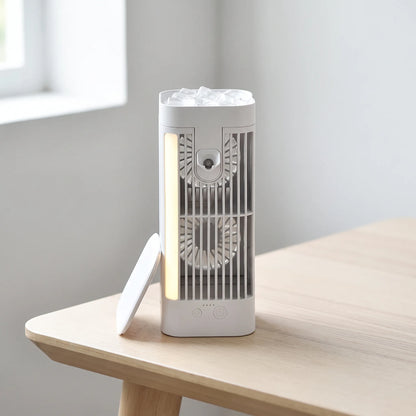 Breezov - Compact Vertical Desk Misting Fan