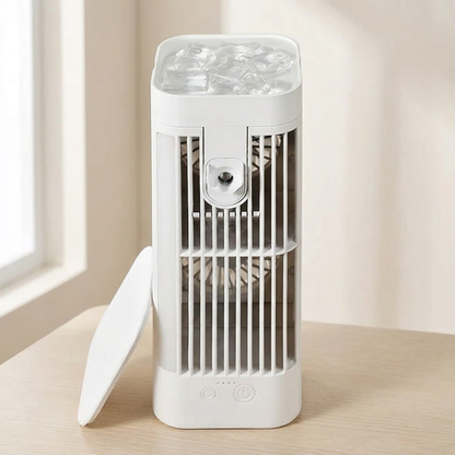 Breezov - Compact Vertical Desk Misting Fan