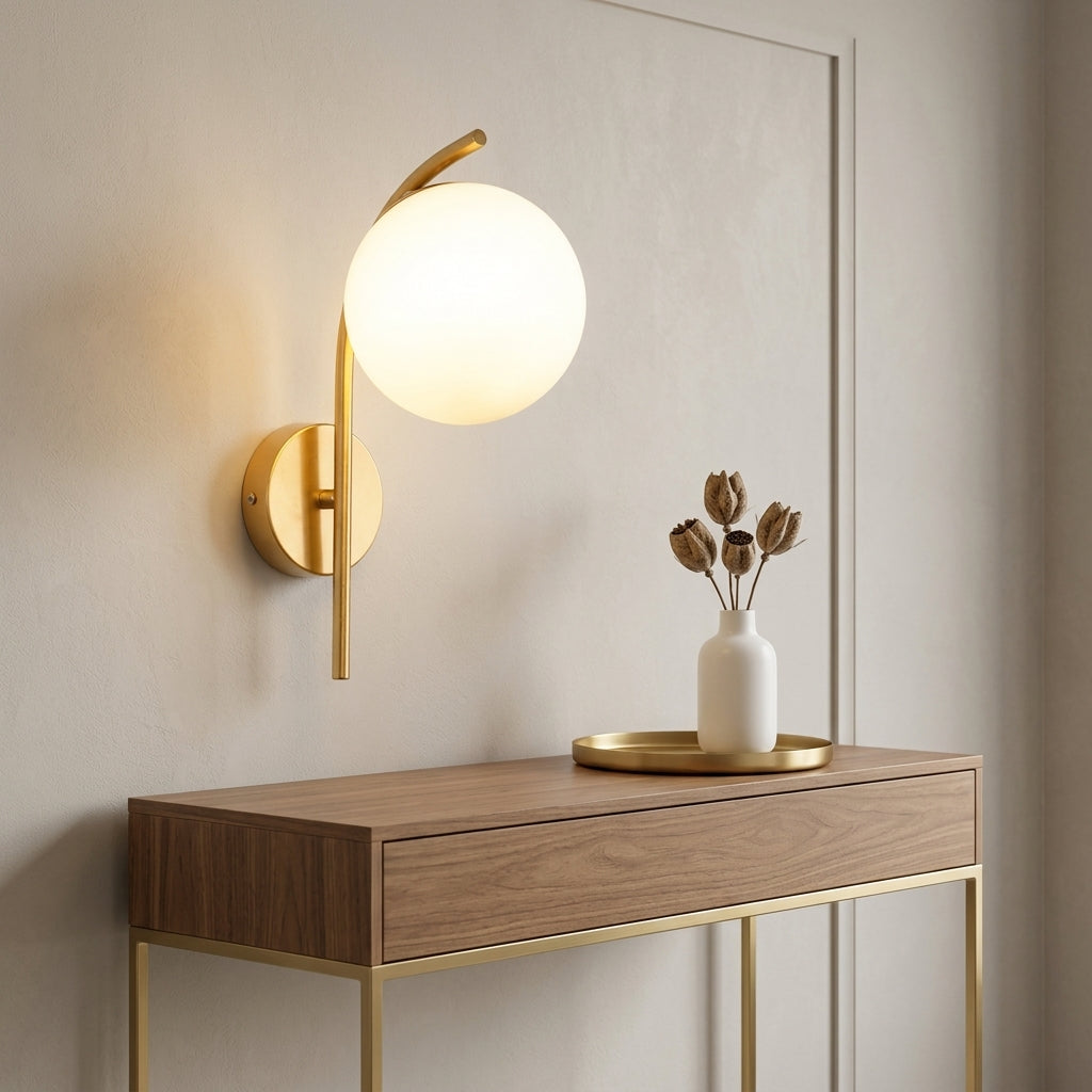 Brivelle - Curved Stem Globe Wall Light1