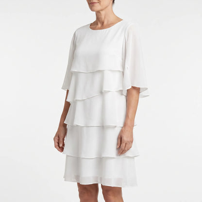 Cascadia - Cascading Tiered Ruffle Wedding Guest Dress