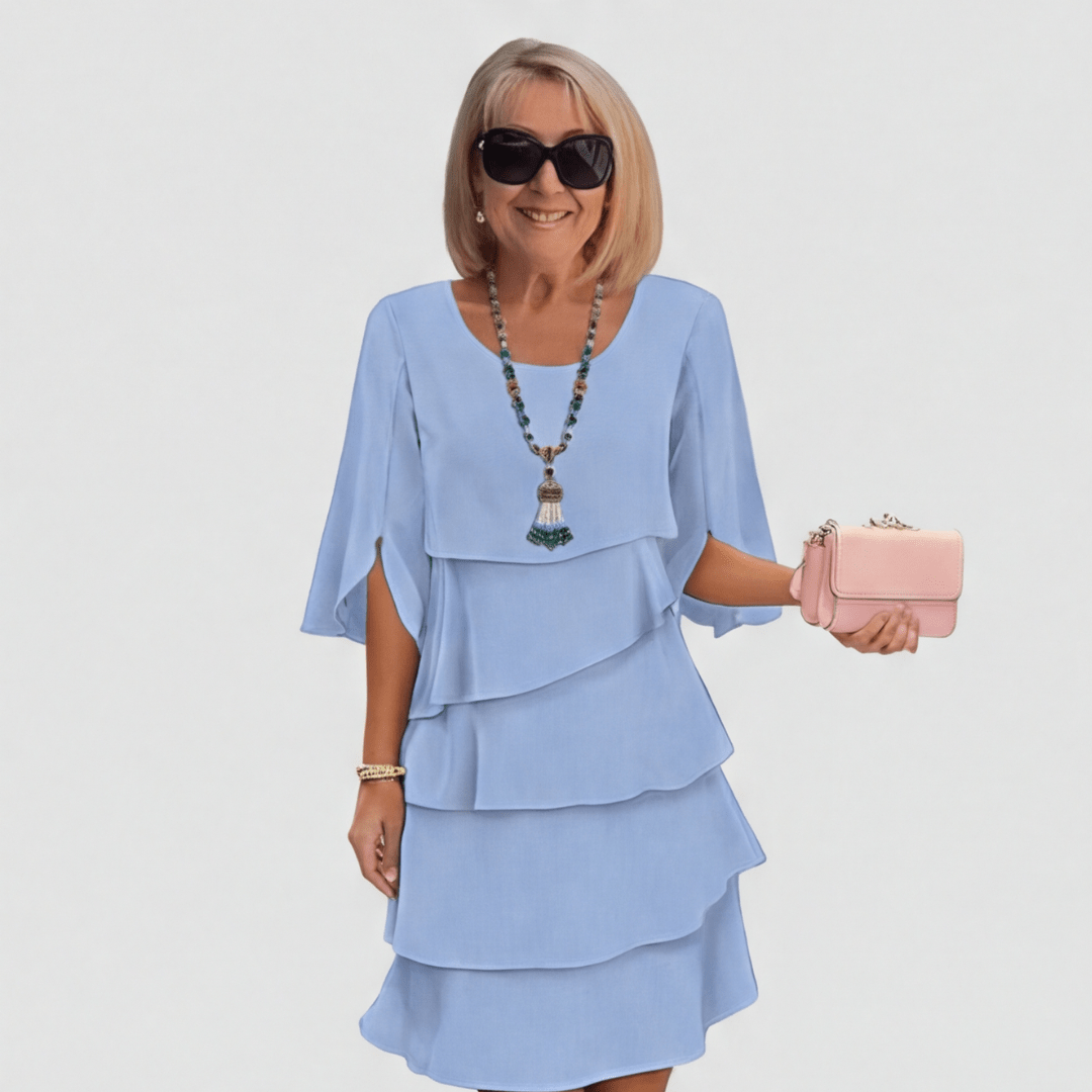 Cascadia - Cascading Tiered Ruffle Wedding Guest Dress
