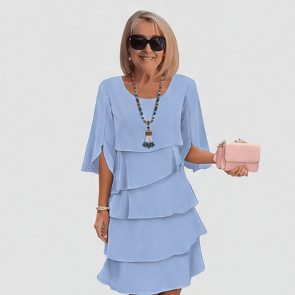 Cascadia - Cascading Tiered Ruffle Wedding Guest Dress