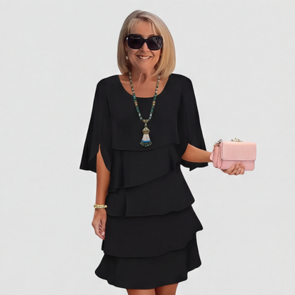 Cascadia - Cascading Tiered Ruffle Wedding Guest Dress