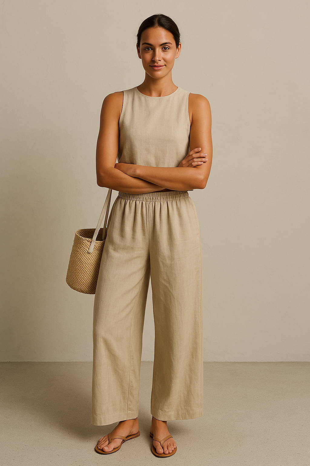 Elegant Linen Two-Piece Set - Lightweight, Breathable & Sustainable Women's Outfit-2