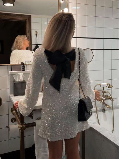 Amélie | Women's Dress – Elegant Back-Bow Design-2