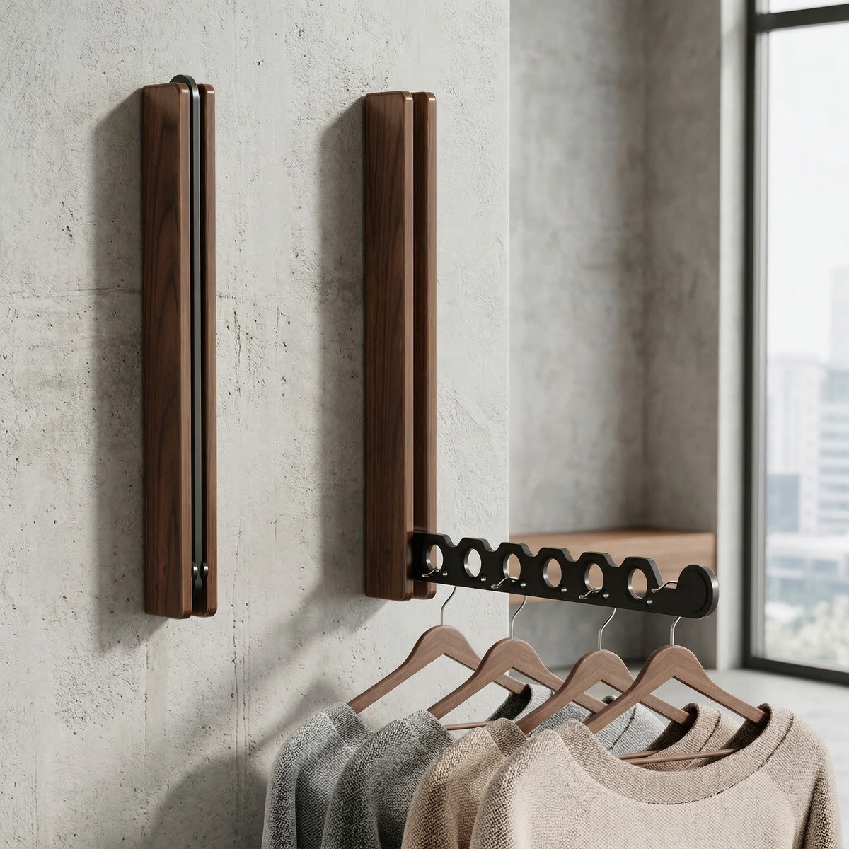 Foldwood - Wooden Coat Rack Wall Mounted