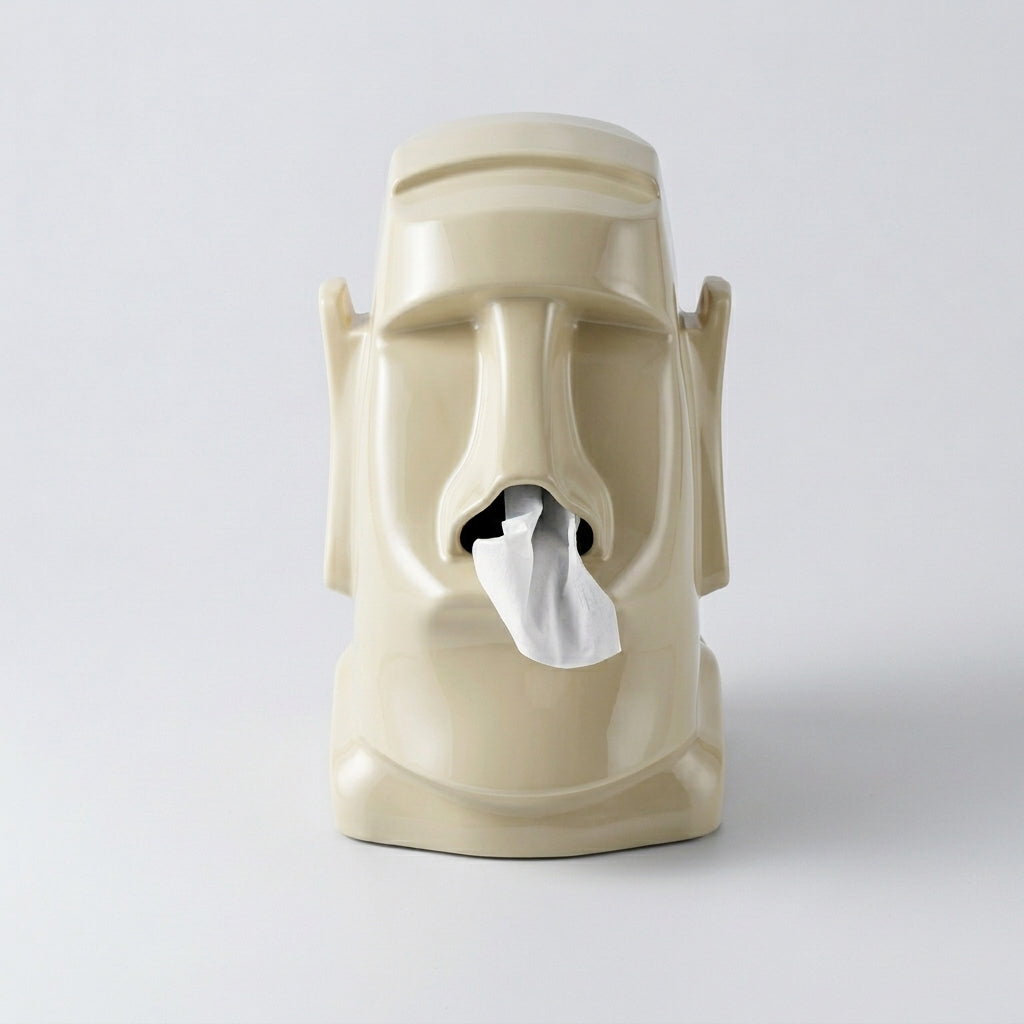 Moaston - Sculptural Face Tissue Box Cover
