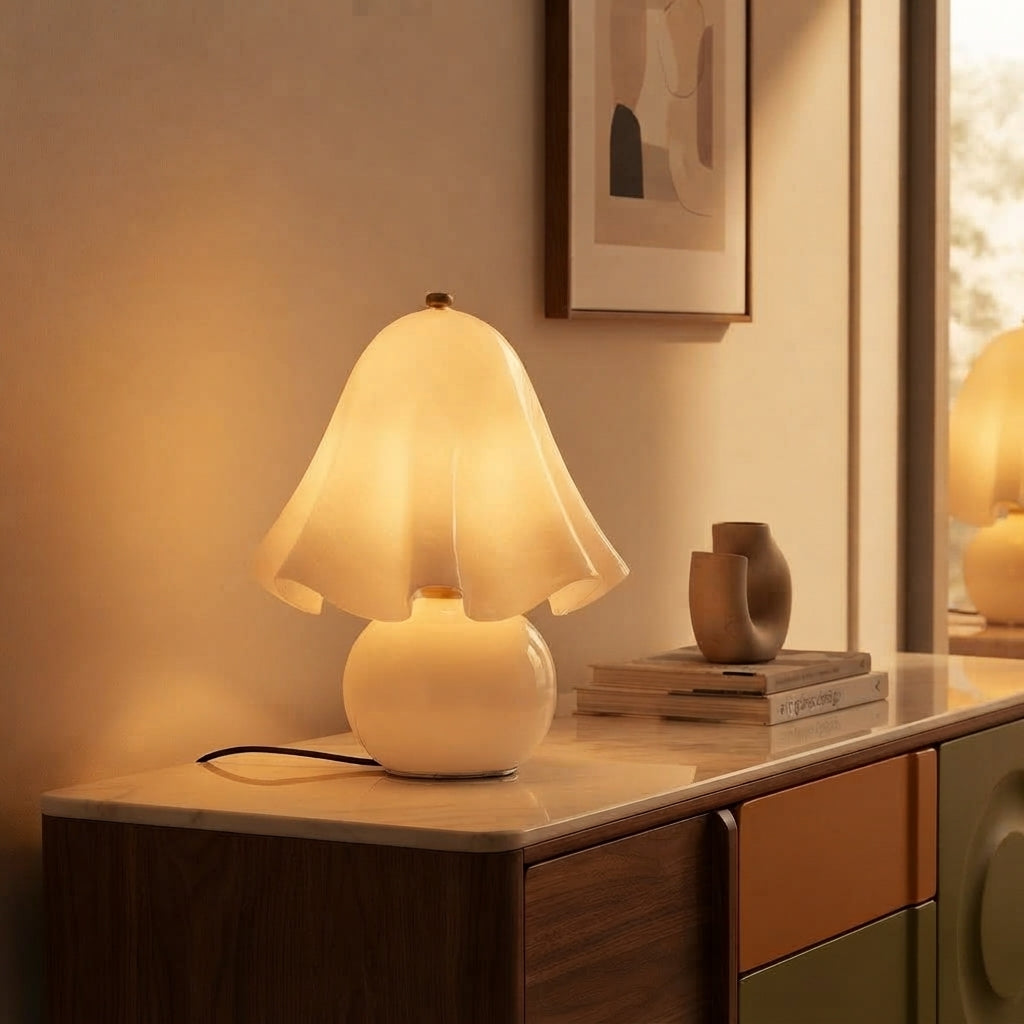 Radiance - Mushroom-Shaped Glass Table Lamp