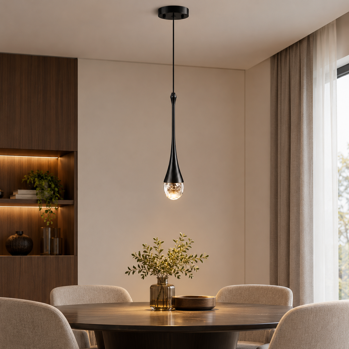 Glinder - Slender Teardrop Ceiling Pendant Light9
