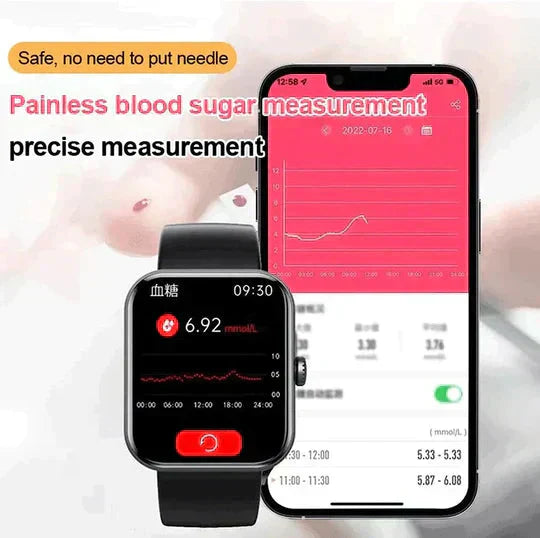 Glucora - Rectangular Digital Smartwatch
