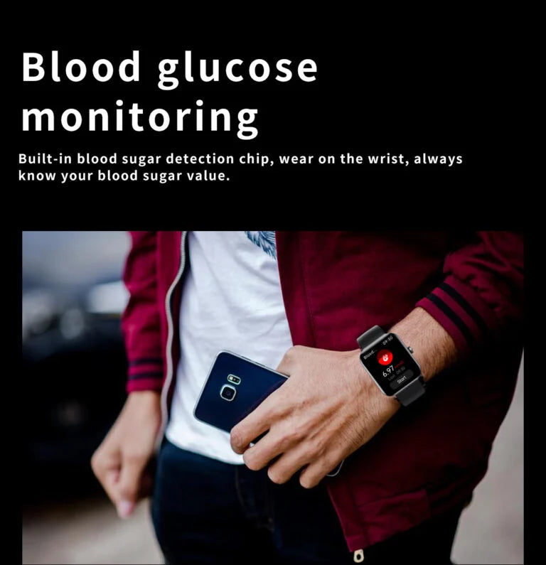 Glucora - Rectangular Digital Smartwatch