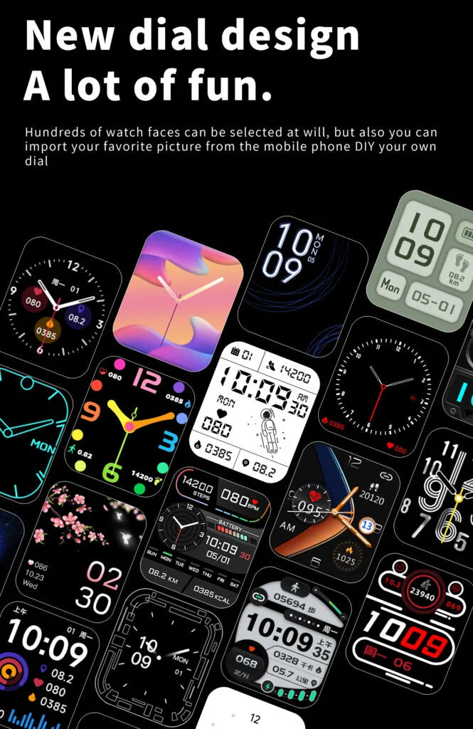 Glucora - Rectangular Digital Smartwatch