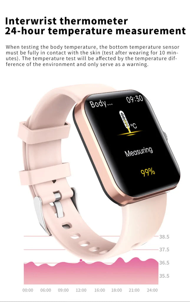 Glucora - Rectangular Digital Smartwatch