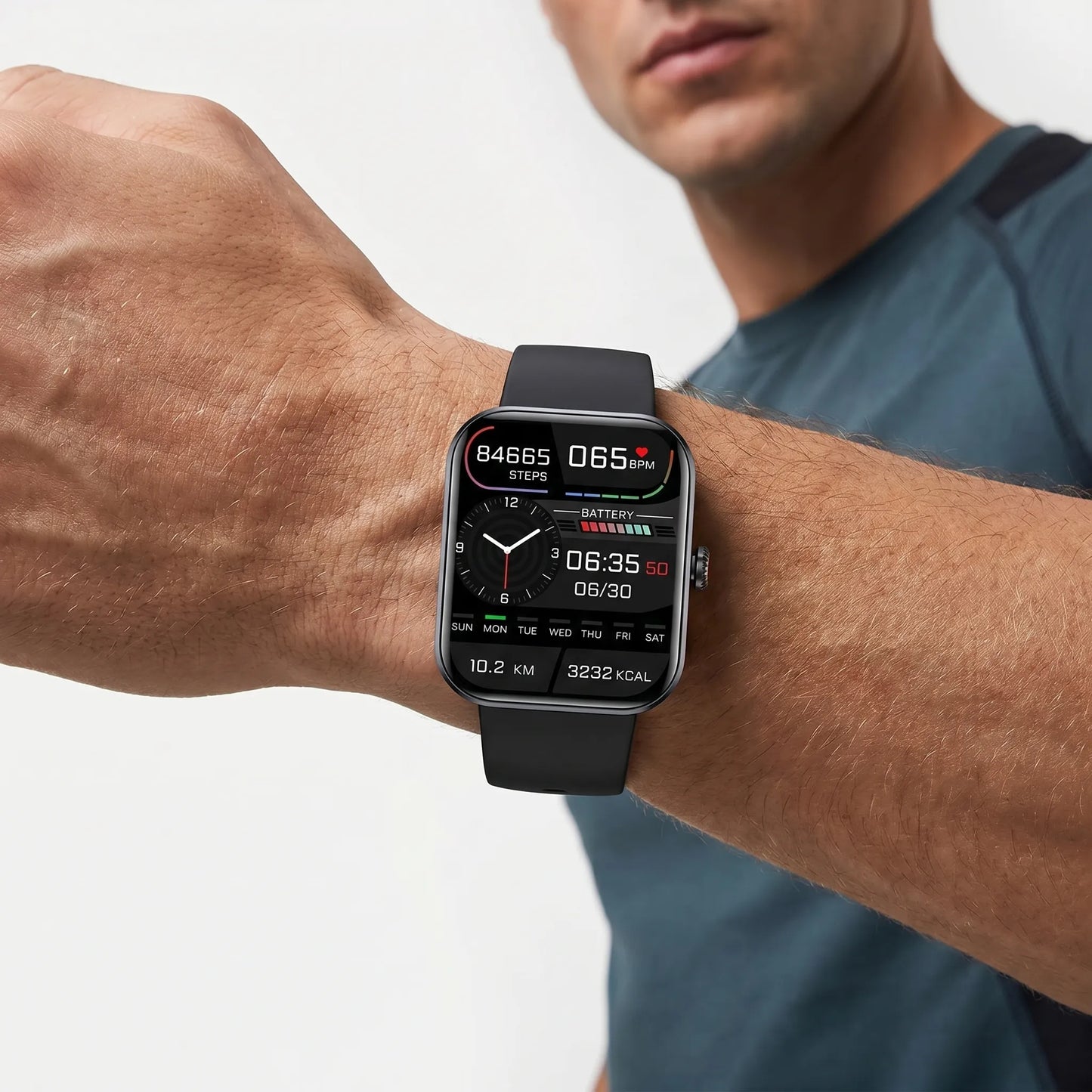 Glucora - Rectangular Digital Smartwatch