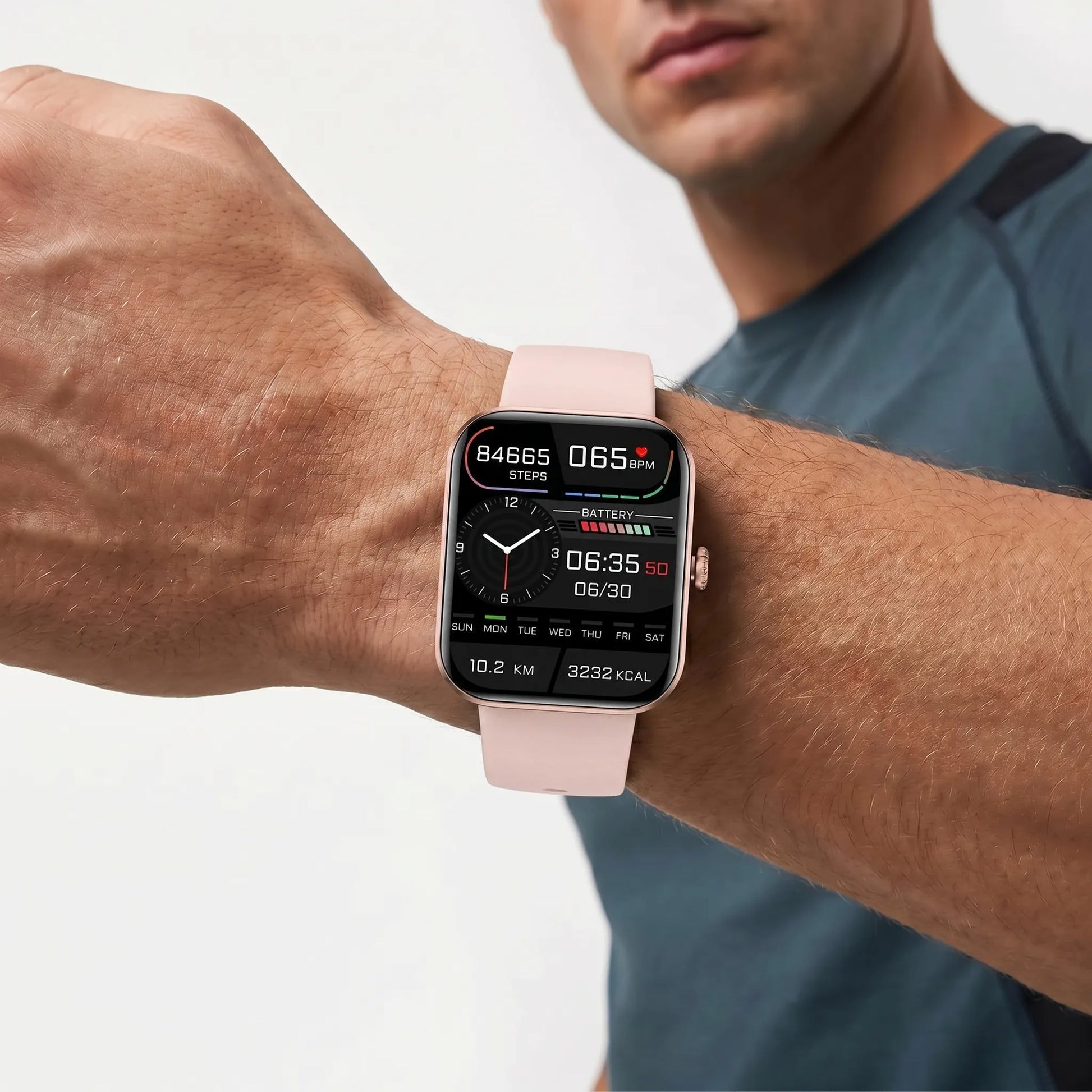 Glucora - Rectangular Digital Smartwatch